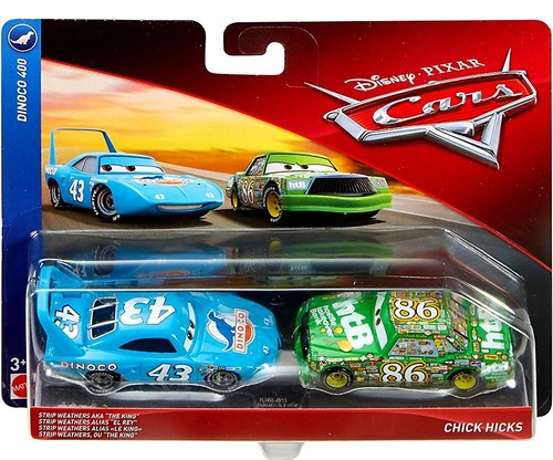 Cars 3 Dinoco 400 Strip Weathers aka The King /& Chick Hicks Diecast 2-Pack