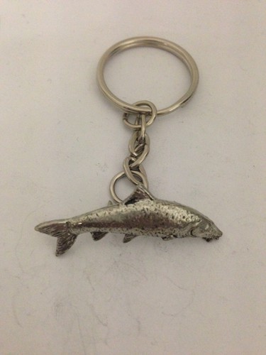 Barbel PP-F10 inglés estaño emblema en un anillo de Split Keyring
