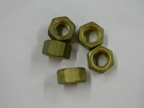 Lot of 5 New Brass Heavy Hex Nut  1//2-13    L3