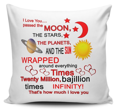 Je vous aime a adopté la lune les étoiles et le soleil Nouveauté Housse de coussin