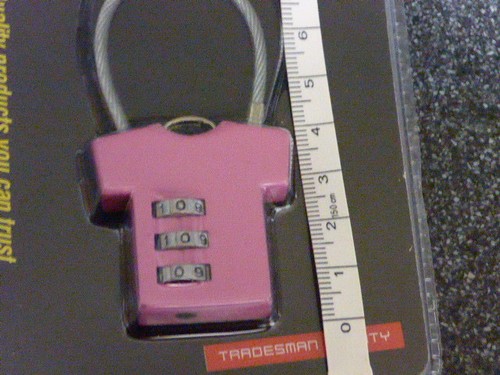 Combination Padlock Novelty Hot Pink T-Shirt Luggage School Locker Bag Security