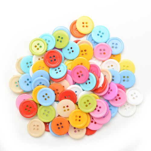 100pcs DIY Round Plastic Buttons 4 Holes Sewing Clothes Button for Crafts ASE 