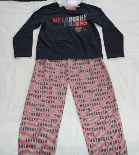 Melbourne Demons AFL AF8735 W20 Boys Youth Printed 2 Piece Pyjama Set Size 10 
