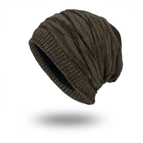 Men Winter Cap Men Hat Male Beanie Winter Keep Warm Oversized Knitted Velvet