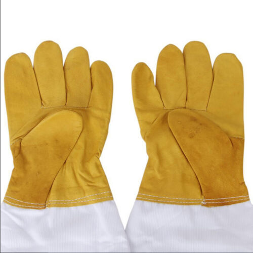 1 Pair Protective Bee Keeping 50cm Vented Long Sleeves Goatskin Glove Sturdy BR