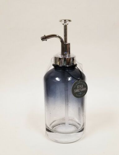 Details about  / NEW STYLE SANCTUARY SHINY SILVER PUMP+CLEAR /& DARK GRAY GLASS SOAP DISPENSER