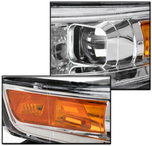 BUMPER DRL FOR 2004-2008 ACURA TSX CL9 CHROME SET PROJECTOR LED BAR HEADLIGHTS