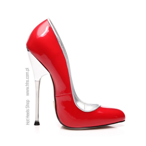 Giaro SLICK Red Shiny pumps with silver heel