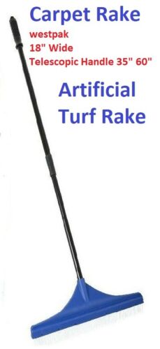 Westpak Carpet Artificial Turf Rake 18 Wide Telescopic Handle 35 to 60in