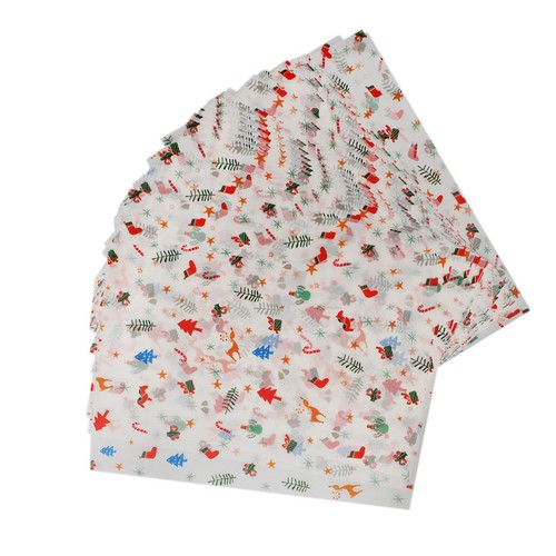 50pcs Christmas Waterproof Food Wrapping Paper Wax Paper Candy Cookie Paper