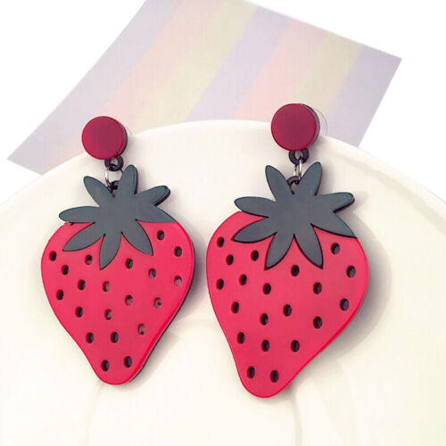 Large Fruit Strawberry Pineapple Drop Dangle Hook Earrings Women Jewelry GiftRDR 