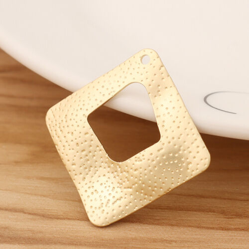 10pcs Matte Gold Geometric Square Charms Pendants for Earring Jewellery Making