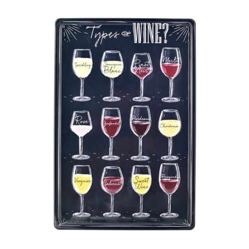 Types of Wine Poster Vintage Metal Tin Signs Pub Bar Art Wall Decor Plate