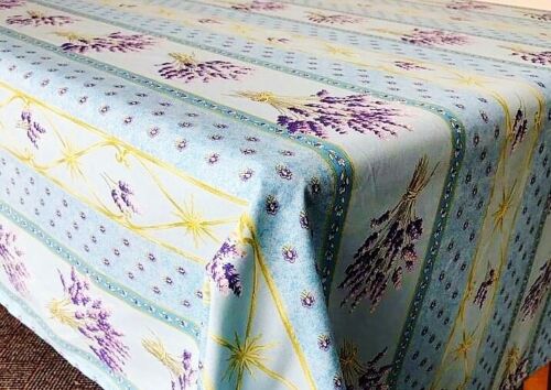 FRENCH PROVENCE COATED COTTON TABLECLOTH 72/" x 52/" NEW LAVENDER BLUE LE CLUNY