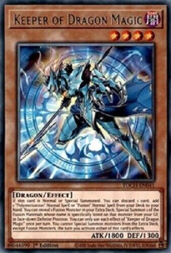 Keeper of Dragon Magic TOCH EN041 3x rare 1st edition Yugioh Toon Chaos 3x 