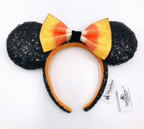 Disney Mickey Minnie Ears Halloween Haunted Mansion Candy Corn Headband Bow