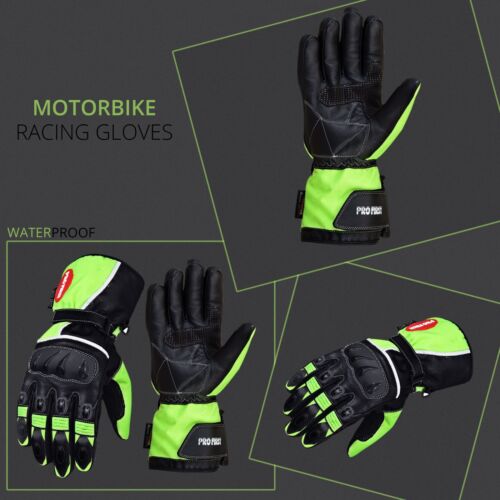 Mens Motorbike Real Cowhide Leather Racing Gloves Knuckle Protection Armoured CE 