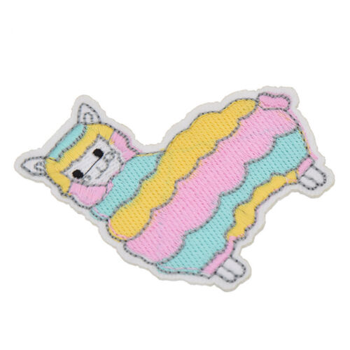 Cartoon Cat Alpaca Embroidery Patch Applique Iron-On Sewing Decoration Accessory 