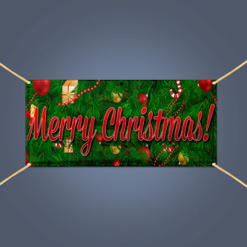 Merry Christmas Banner Holiday Xmas Party Decoration heavy Duty Vinyl Sign