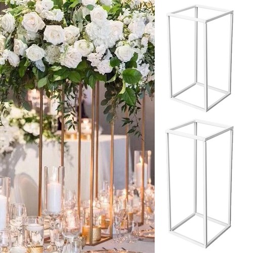 Geometric Flower Stand 40//60cm Metal Rack Decor Wedding Centerpiece Gold White