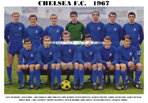 CHELSEA F.C.TEAM PRINT 1967 HINTON/BONETTI/COOKE 