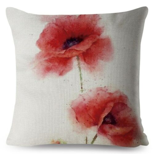 Oil Painting Cherry Blossoms  Pillow Printed Pink Peach Flowers Cushion Cover