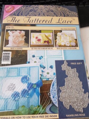 papers & projects inside **Brand New** with metal die TATTERED LACE Magazines 