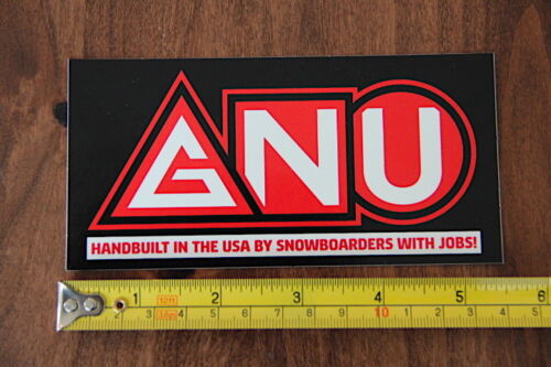 GNU Snowboards STICKER Decal NEW USA Red 