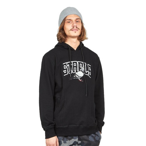 Collegiate Pigeon Hoodie Black Kapuzenpullover Hooded Sweater Staple