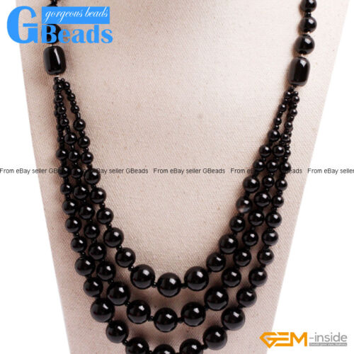 Handmade 8-12mm Gemstone Beaded Fashion Long Necklace For Women 19”Free Shipping