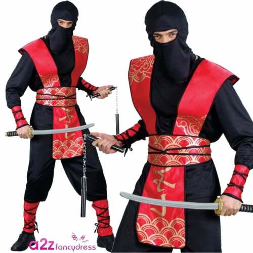 Mens Ninja Master Adult Japanese Martial Arts Assassin Halloween Fancy Dress