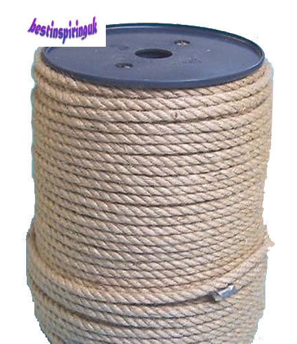 6MM TO 24MM Natural Jute Twisted Decking Garden Boating garden DLY braided ROPE 