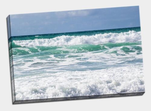 Atlantic waves sea from Cornwall canvas print framed picture wall art waves