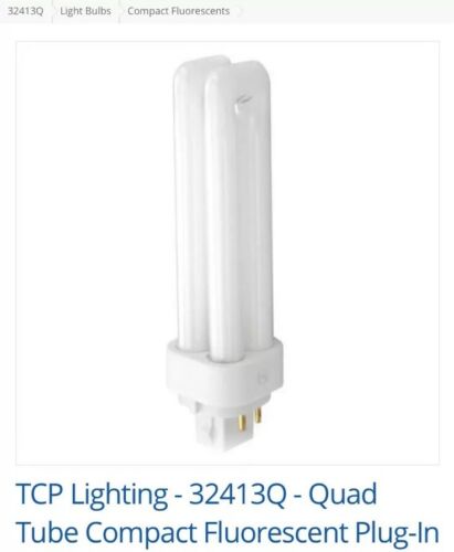 Quad Tube Compact Fluorescent TCP Bulbs 13 Watts 3500k Light bulb 32413Q 