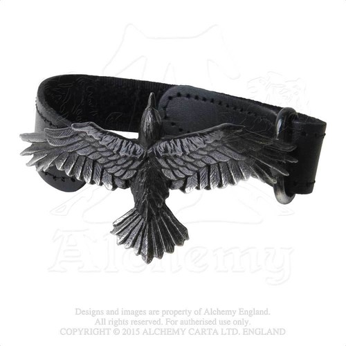 Black Consort Alchemy Pewter and Leather Wriststrap Bracelet