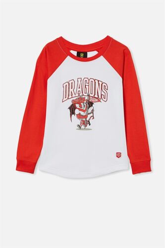 Details about  / St George ILL Dragons NRL 2021 Cotton On Raglan LS Top Kids Sizes 1yrs-10yrs!