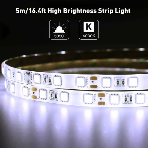 12V 24V LED SMD 5050 Streifen Stripe Weiss Kalt Leiste Band dimmbar 10.8W//m IP20