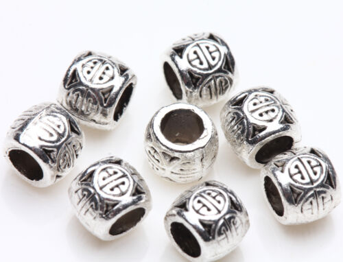50/100pcs Quality Silver Plated Loose Spacer Beads Charms Jewelry Making DIY Lot 