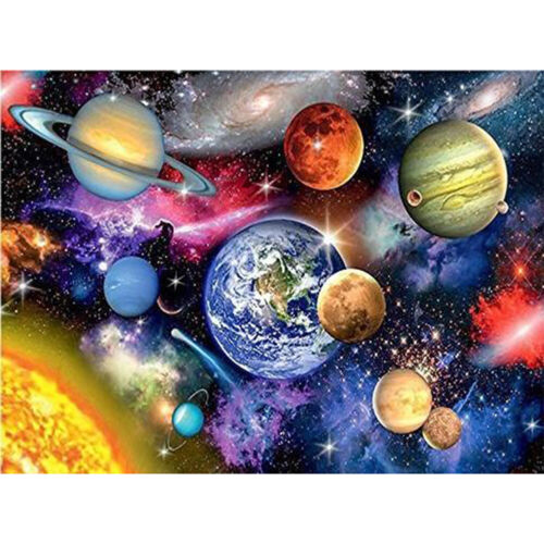 DIY Oil Painting By Number Hand Painted Drawing Acrylic Canvas Nine Planets Kit