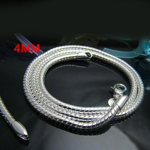 10pc 925Sterling Silver Jewelry Snake Bone Chain Women Men Necklace 1-4MM C008