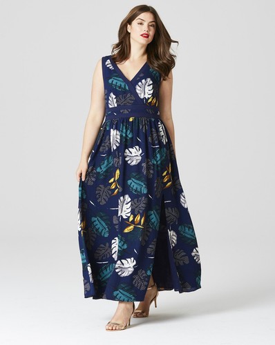 Simply Be LOVEDROBE Tropical Imprimé Robe Bleu Taille 16 neuf avec étiquettes