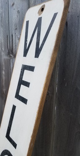 Welcome//Rustic Wood Sign//Vintage//Porch//Patio//Vertical Sign