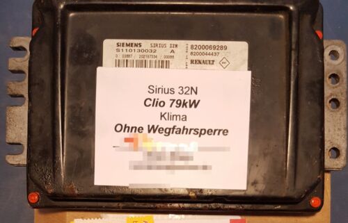 Renault Siemens Sirius 32 N  Steuergerät Twingo entfernen WEGFAHRSPERRE Clio 