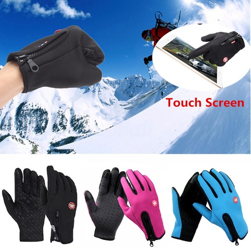Mens Womens Cycling Skiing Sport Gloves Winter Thermal Windstopper Touch Screen