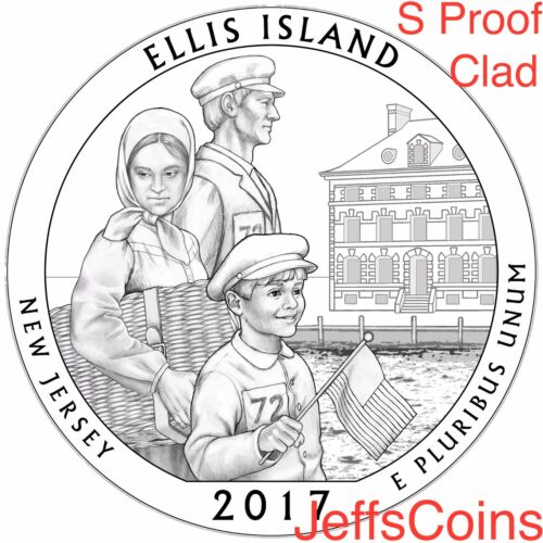 2017 S Ellis Island Park Quarter NJ 225th Enhanced UNC ATB via U.S.Mint Set