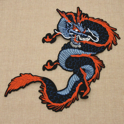 Embroidered Chinese Dragon Patches Iron on Applique Badage Clothing Decor DIY 