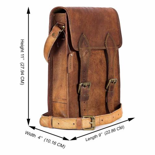 15/" Vintage Briefcase Satchel Hipster Leather Laptop Messenger Bag Shoulder Men