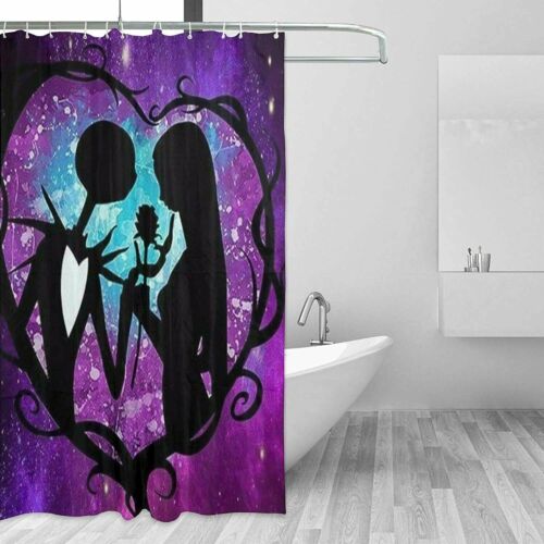 The Nightmare Before Chrismas Bathroom Rugs 4PCS Shower Curtain Toilet Lid Cover 
