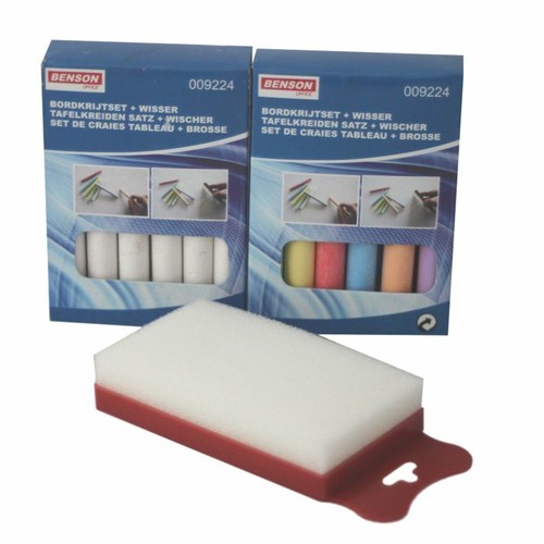 Tafelkreide Kreide Kreidetafel Wandkreide Schulkreide Set mit Schwamm 24 tlg