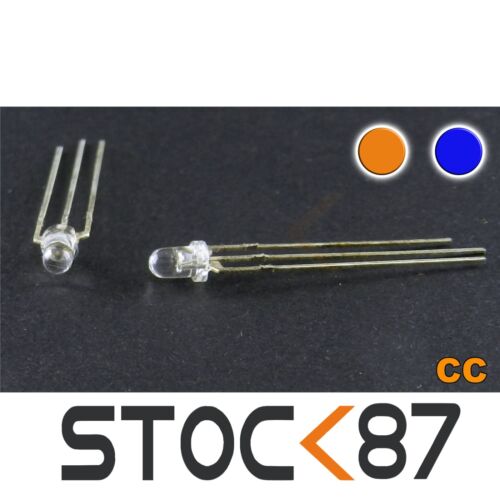 bleu 10pcs 756/10# LED 3mm cathode commune bi couleur orange 